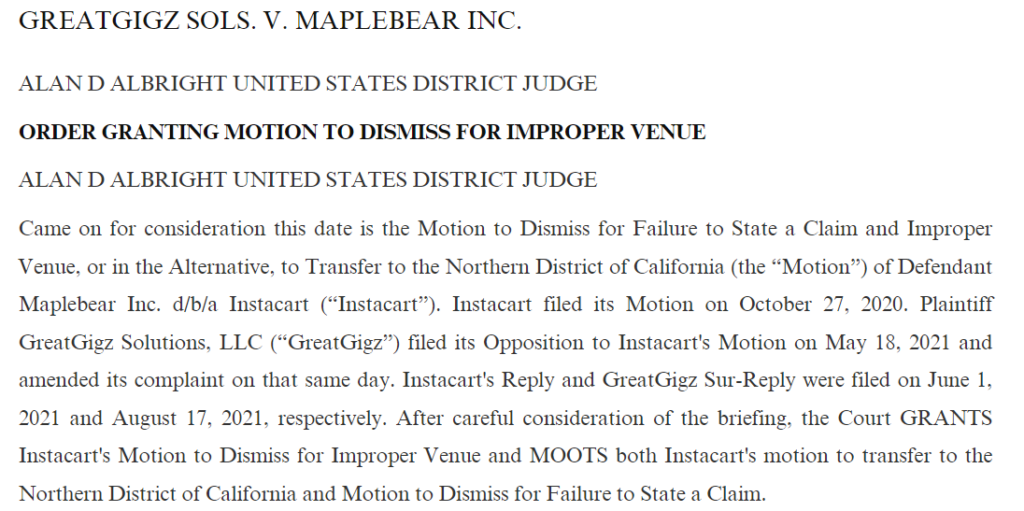 Greatgigz Sols., LLC v. Maplebear Inc.—Stevens Law Group